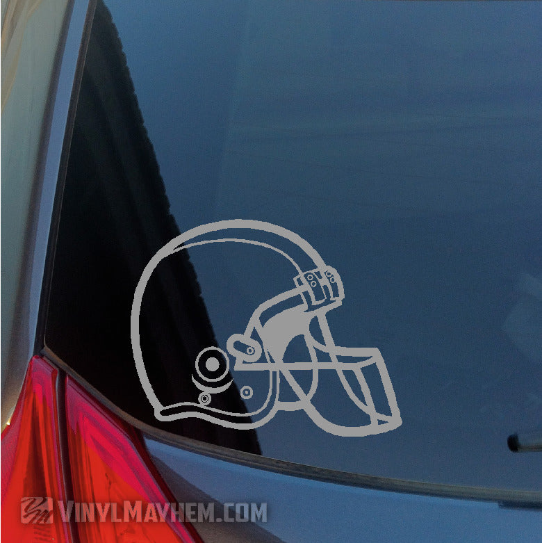 Football Helmet outline vinyl sticker 6.5” x 8” / Red