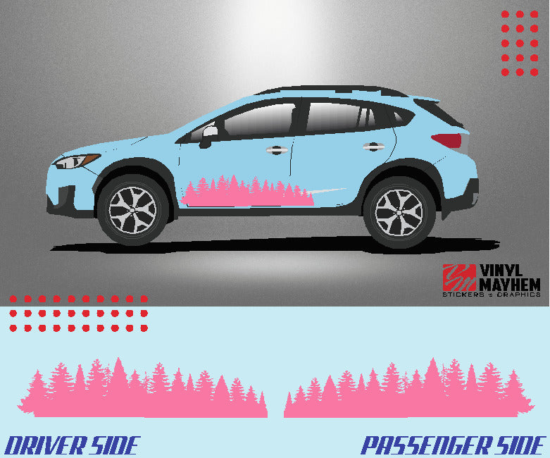 Forest Trees vinyl graphic kit