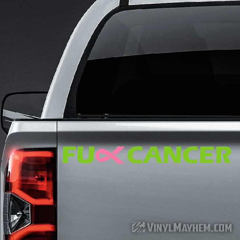 FU** Breast Cancer pink ribbon two-color vinyl sticker