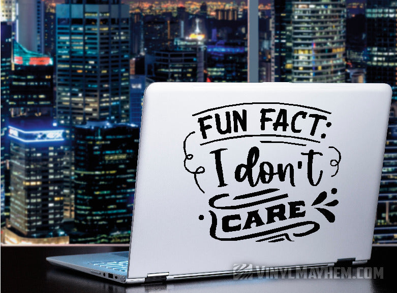 Fun Fact I Don&#39;t Care vinyl sticker