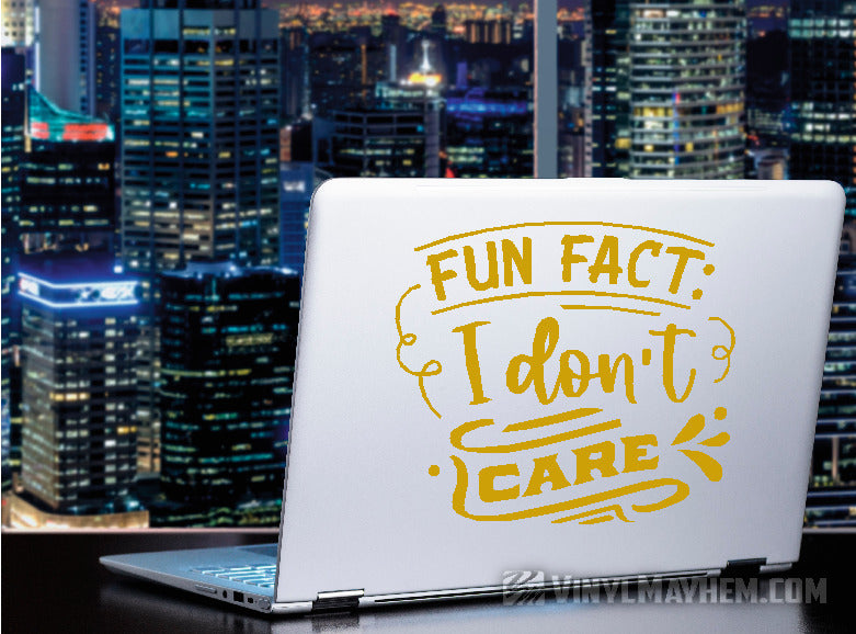 Fun Fact I Don&#39;t Care vinyl sticker
