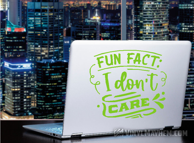 Fun Fact I Don&#39;t Care vinyl sticker