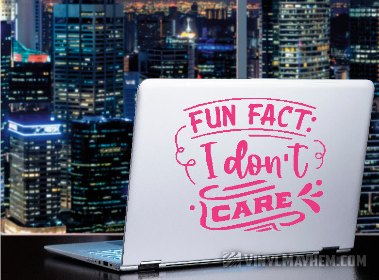 Fun Fact I Don&#39;t Care vinyl sticker