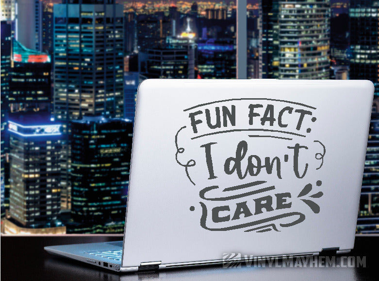 Fun Fact I Don&#39;t Care vinyl sticker