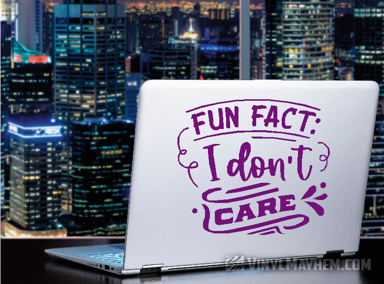 Fun Fact I Don't Care vinyl sticker
