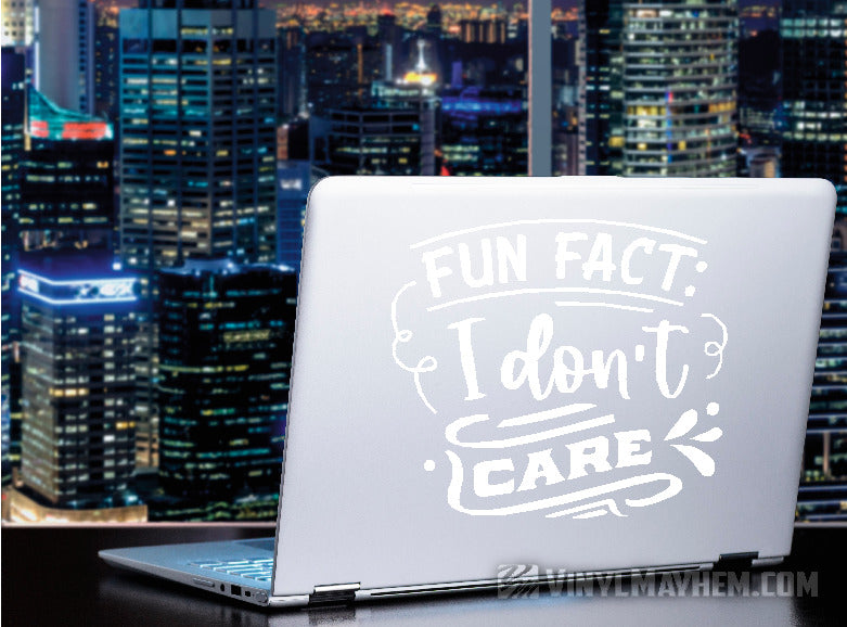Fun Fact I Don&#39;t Care vinyl sticker