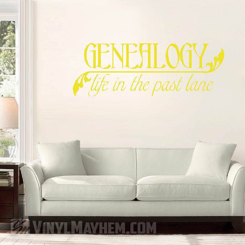 Genealogy life in the past lane vinyl sticker