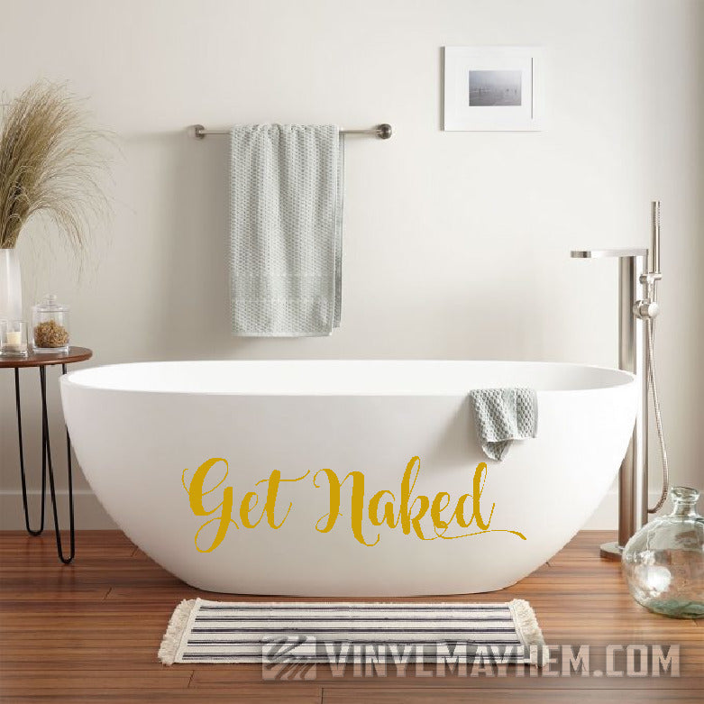 Get Naked bathroom laundry room vinyl sticker