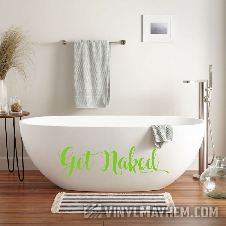 Get Naked bathroom laundry room vinyl sticker
