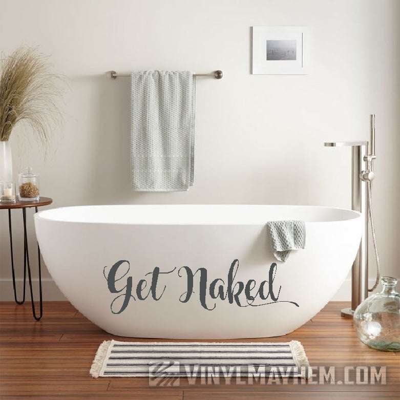 Get Naked bathroom laundry room vinyl sticker