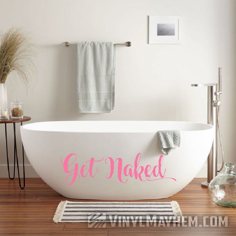 Get Naked bathroom laundry room vinyl sticker