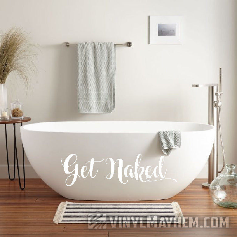 Get Naked bathroom laundry room vinyl sticker