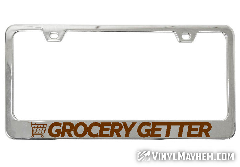 Grocery Getter chrome license plate frame