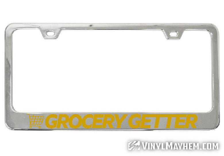 Grocery Getter chrome license plate frame
