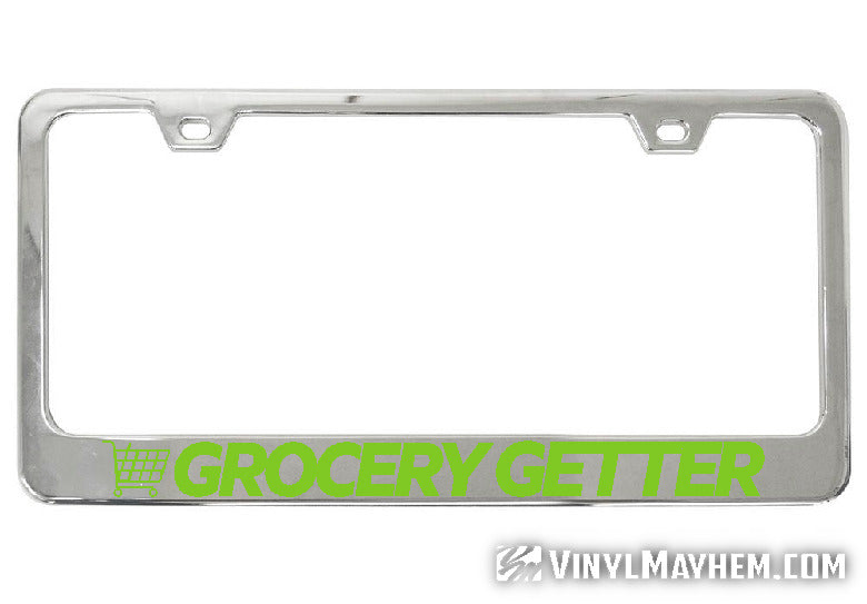Grocery Getter chrome license plate frame