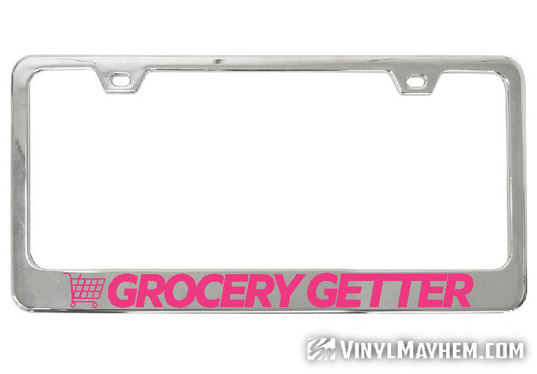 Grocery Getter chrome license plate frame
