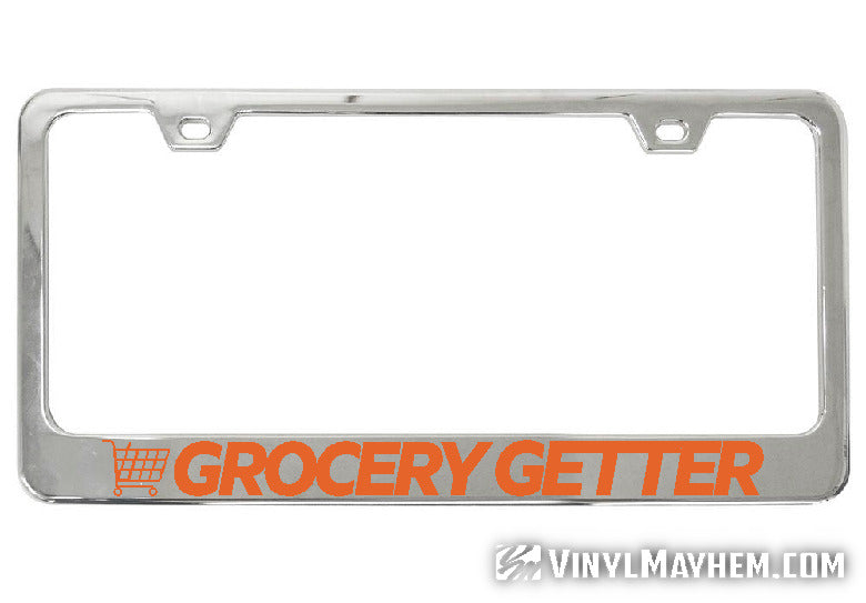 Grocery Getter chrome license plate frame