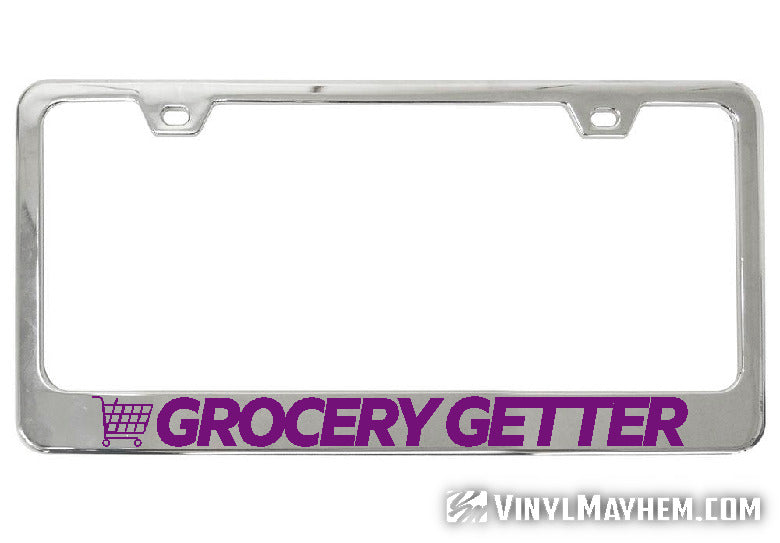 Grocery Getter chrome license plate frame