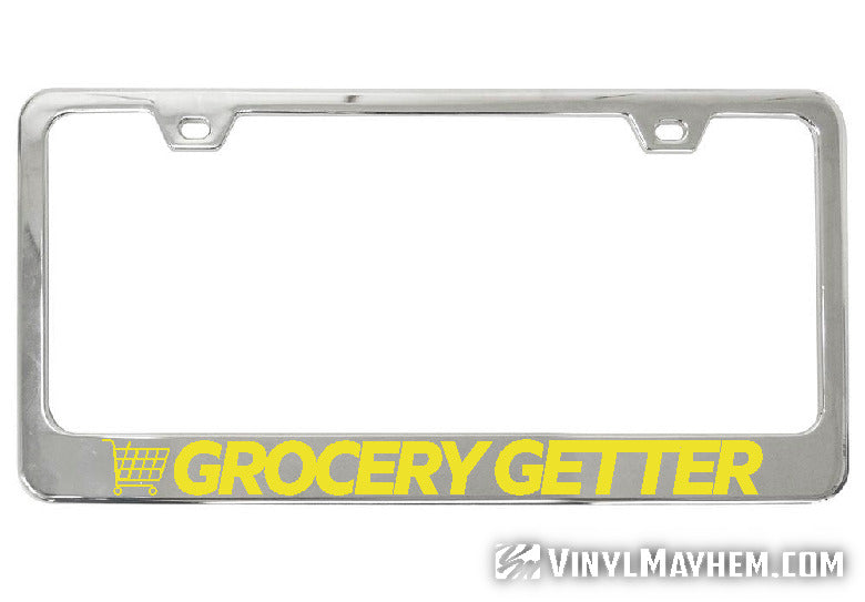 Grocery Getter chrome license plate frame
