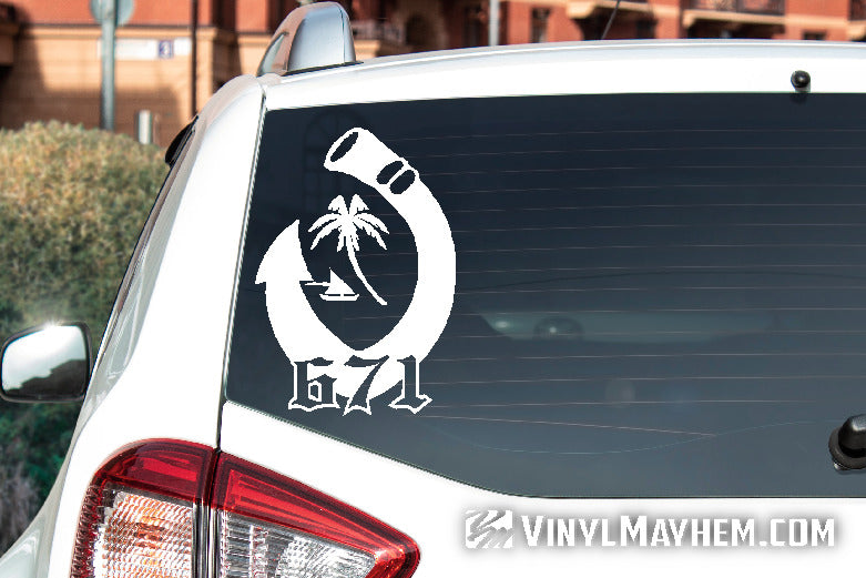 Guam fish hook vinyl sticker