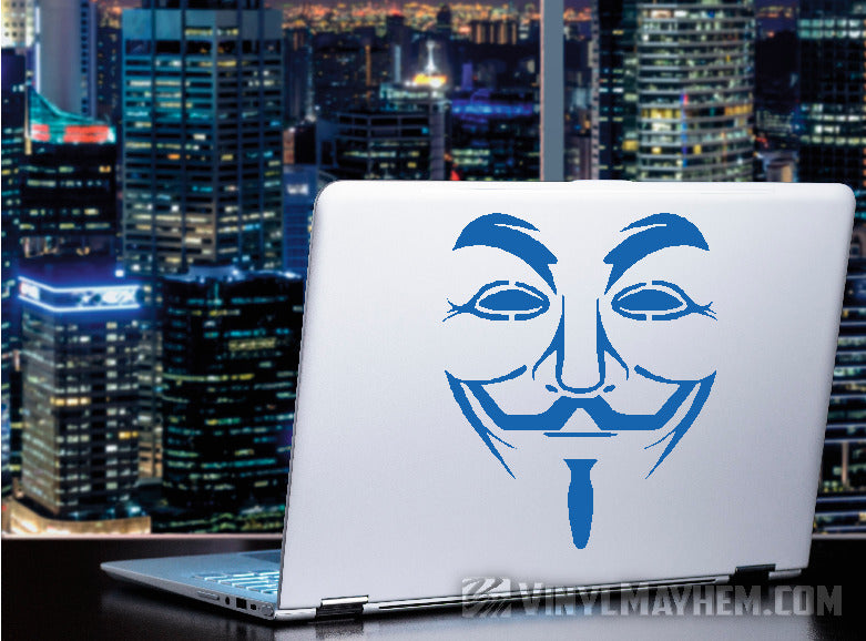Guy Fawkes mask face detail vinyl sticker