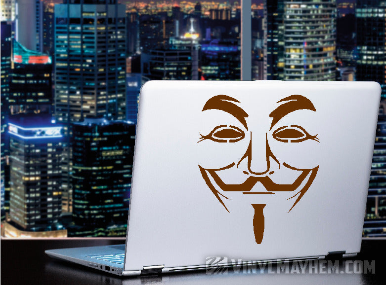 Guy Fawkes Mask Vinyl Sticker | Anonymous Hacker Face