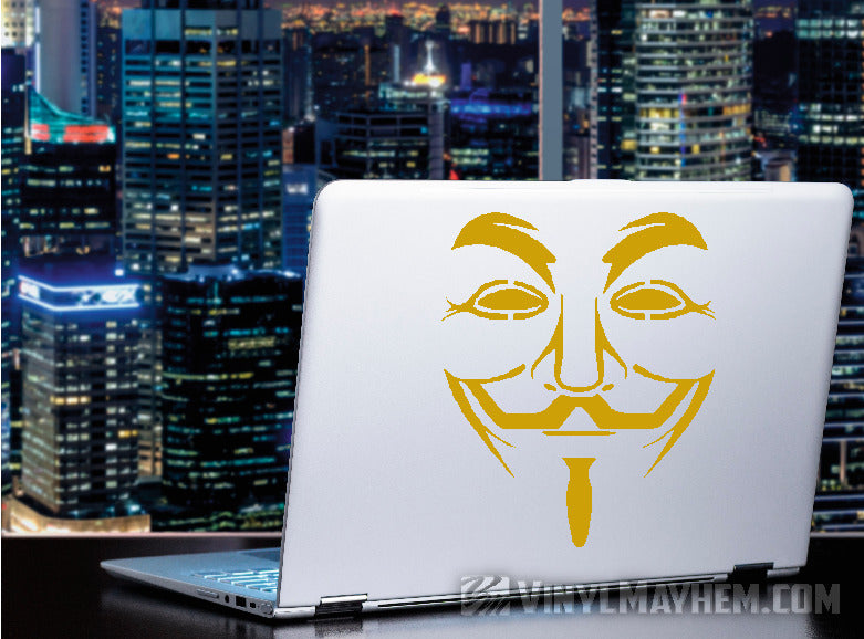 Guy Fawkes mask face detail vinyl sticker