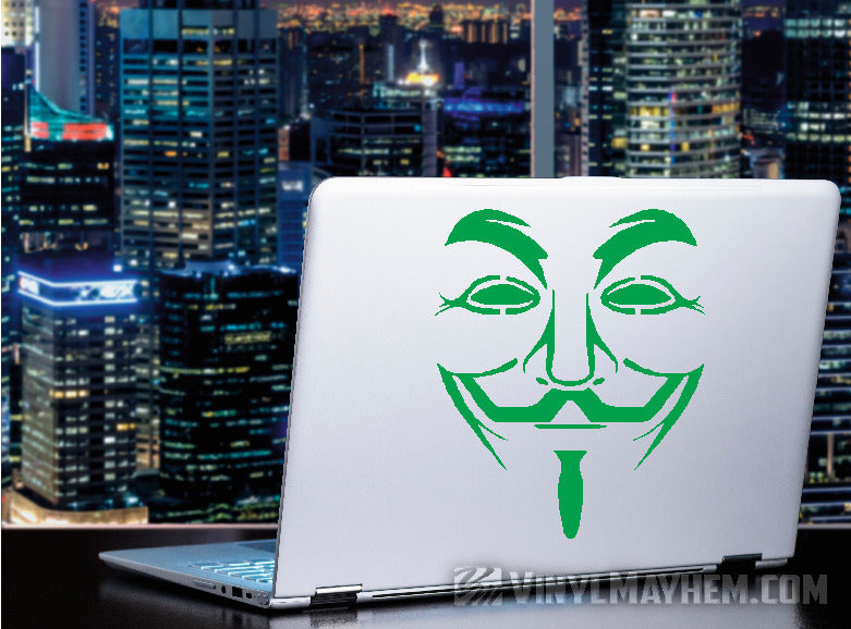 Guy Fawkes mask face detail vinyl sticker