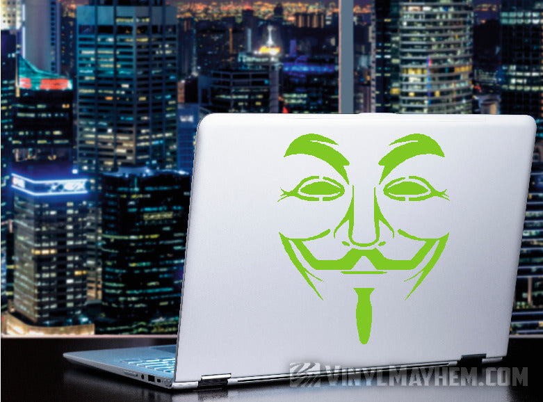 Guy Fawkes mask face detail vinyl sticker