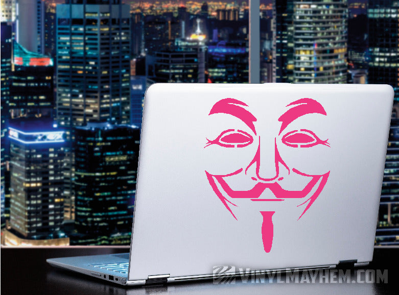 Guy Fawkes mask face detail vinyl sticker