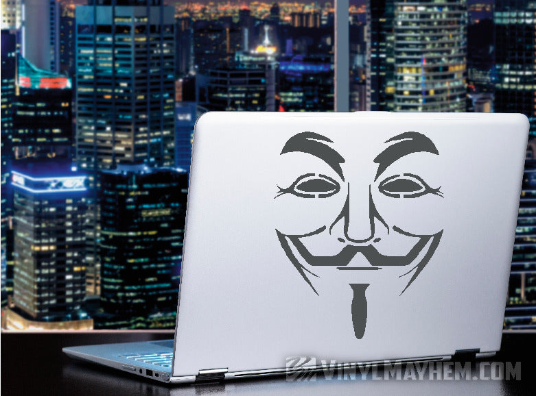 Guy Fawkes mask face detail vinyl sticker