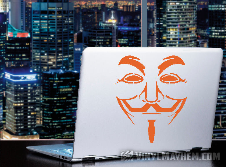 Guy Fawkes mask face detail vinyl sticker