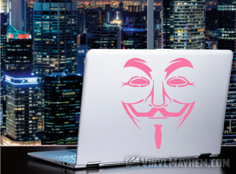 Guy Fawkes mask face detail vinyl sticker
