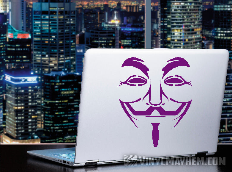Guy Fawkes mask face detail vinyl sticker