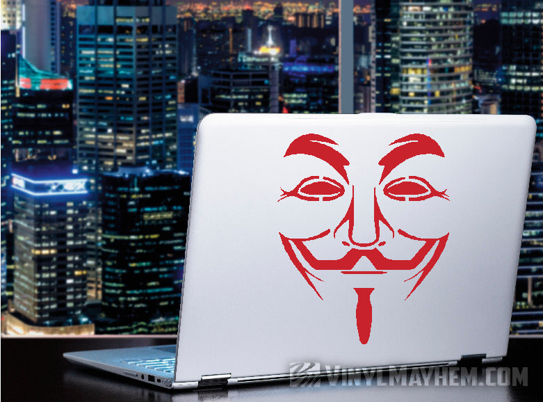 Guy Fawkes mask face detail vinyl sticker