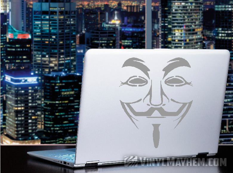 Guy Fawkes mask face detail vinyl sticker