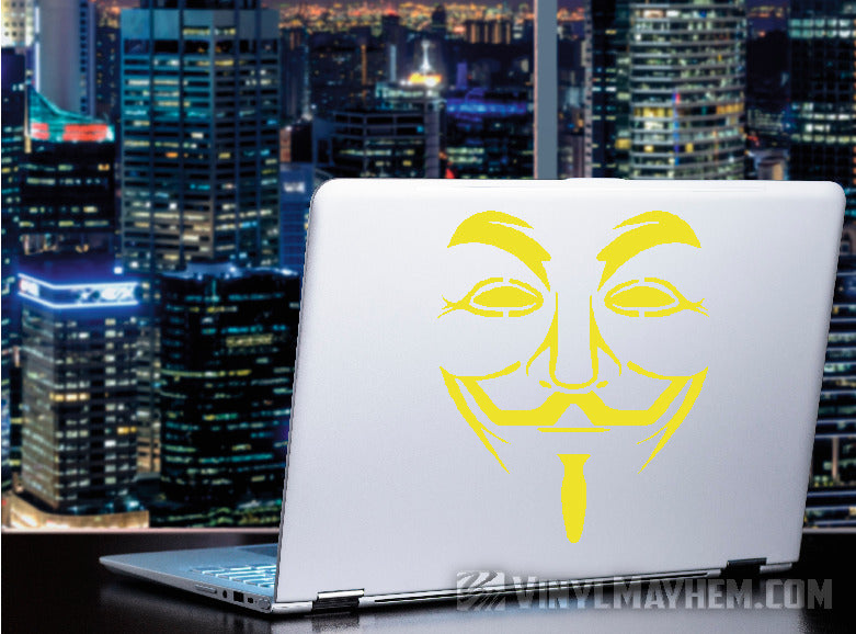 Guy Fawkes mask face detail vinyl sticker