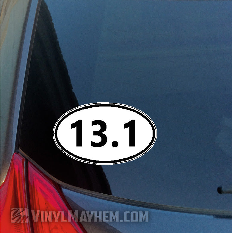 Half Marathon Run 13.1 miles oval sticker