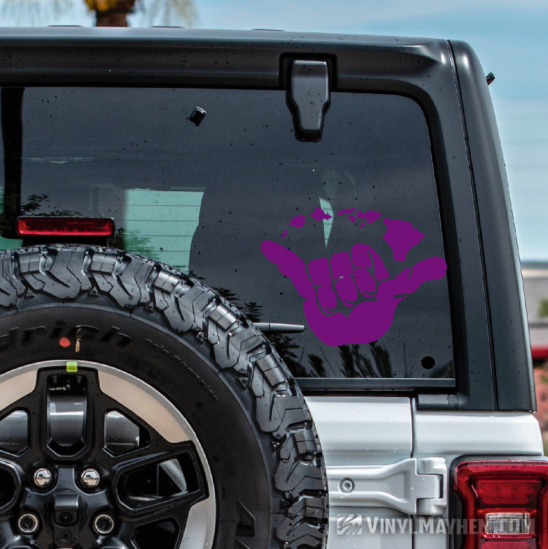 Adesivo Auto JDM Hang Loose - Sticker Surf Hawaii Beach - Pellicola Argentata 139x88 Mm - INDIGOS UG