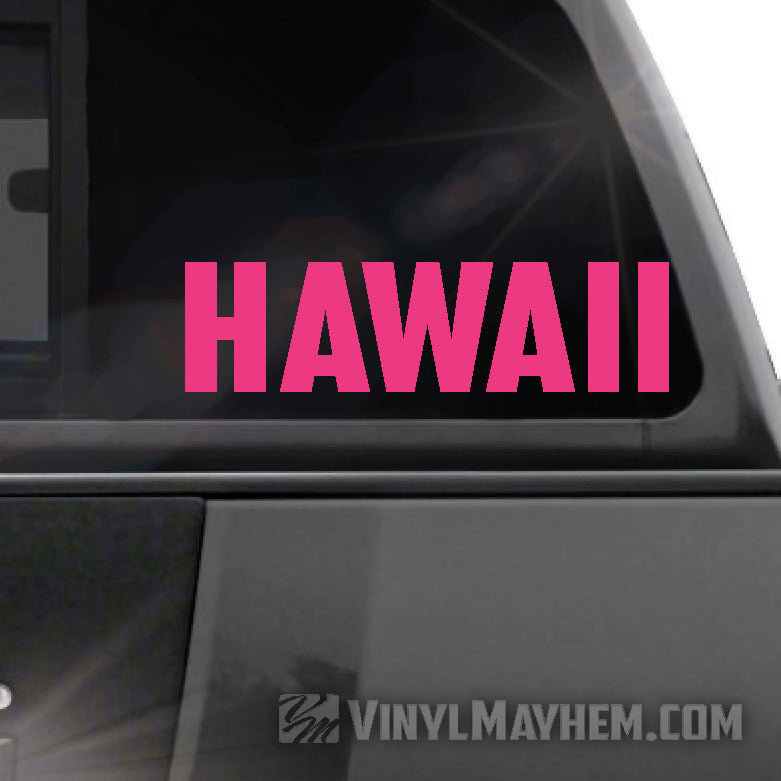 Hawaii text vinyl sticker