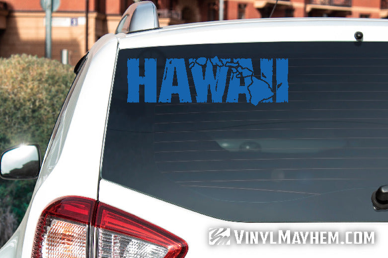 Hawaii with islands distressed vinyl sticker