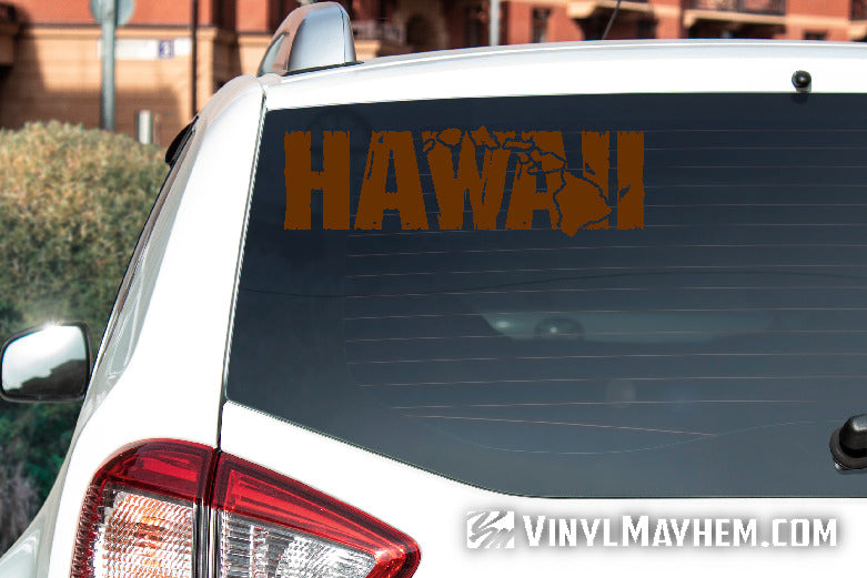 Hawaii with islands distressed vinyl sticker