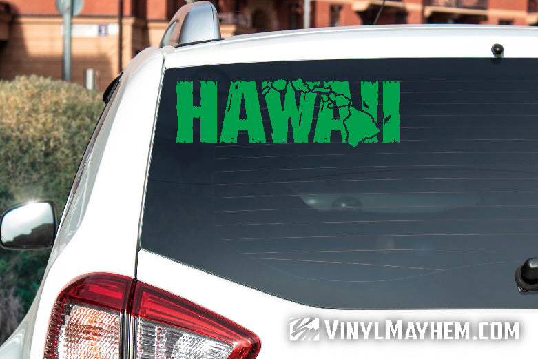 Hawaii with islands distressed vinyl sticker