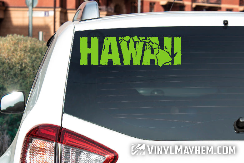 Hawaii with islands distressed vinyl sticker