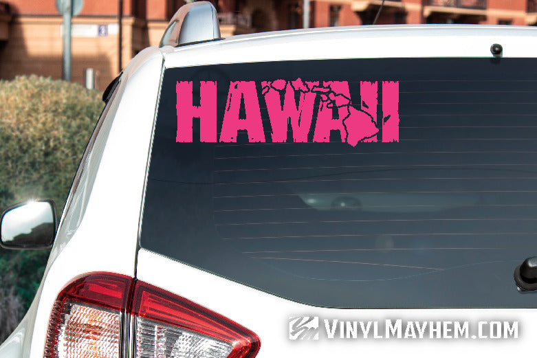 Hawaii with islands distressed vinyl sticker