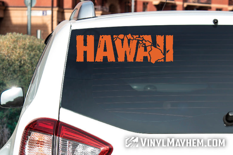 Hawaii with islands distressed vinyl sticker