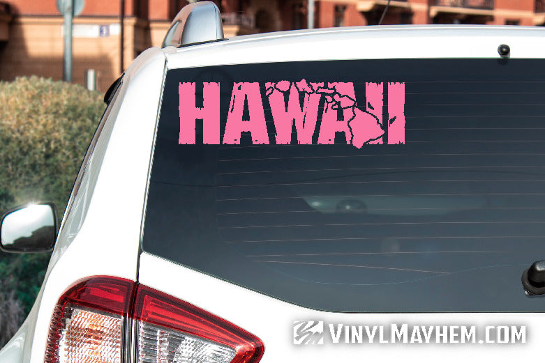 Hawaii with islands distressed vinyl sticker