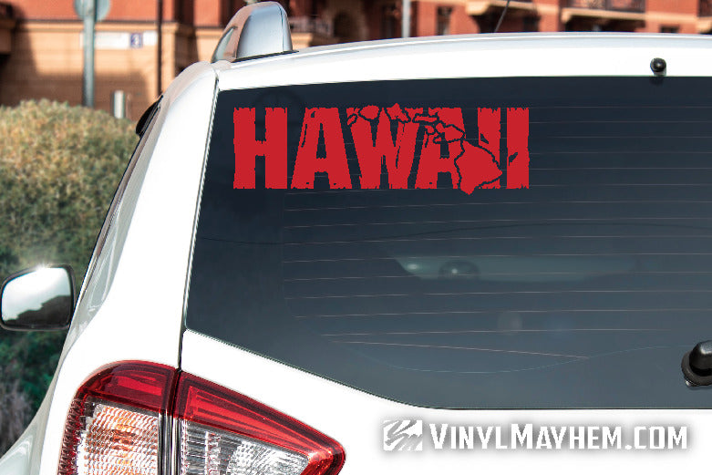 Hawaii with islands distressed vinyl sticker