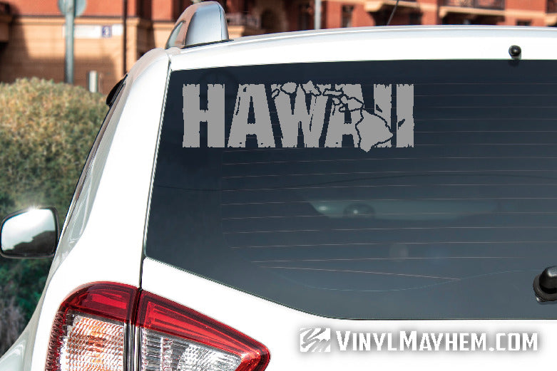 Hawaii with islands distressed vinyl sticker