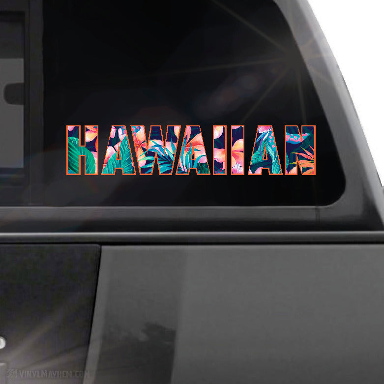 Hawaiian Floral text sticker